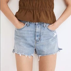 Madewell jean shorts with side slit